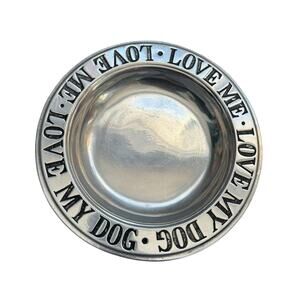Wilton Armatele  pewter "Love me love my dog" plate dish 9” USA Pet